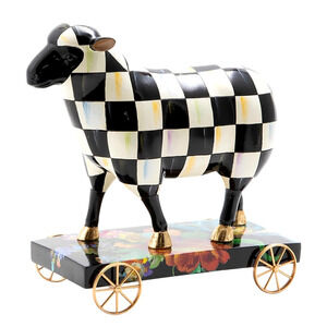 MACKENZIE-CHILDS Courtly Check Sheep On Parade Decor NEW